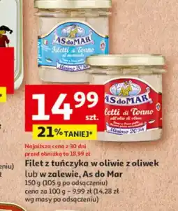 Auchan Filet z tuńczyka w oliwie z oliwek lub w zalewie As do Mar oferta