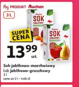 Auchan Sok jabłkowo-marchwiowy lub jabłkowo-gruszkowy Auchan oferta