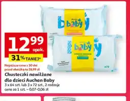 Auchan Chusteczki nawilżane dla dzieci Auchan Baby oferta