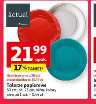 Auchan Talerze papierowe Actuel oferta