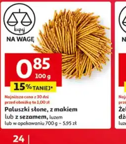 Auchan Paluszki słone, z makiem lub z sezamem oferta