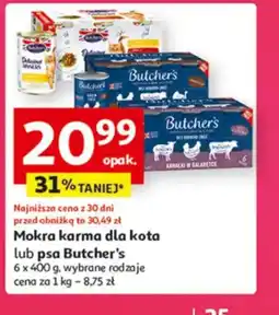 Auchan Mokra karma dla kota lub psa Butcher's oferta