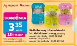 Auchan Kiełki lucerny lub rzodkiewki lub kiełki fasoli mung oferta