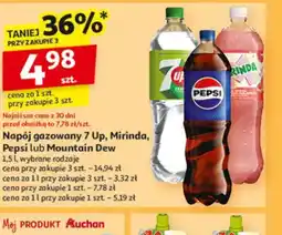 Auchan Napój gazowany 7 Up, Mirinda, Pepsi lub Mountain Dew oferta
