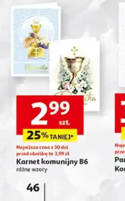 Auchan Karnet komunijny B6 oferta