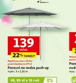 Auchan Parasol na nodze push up oferta