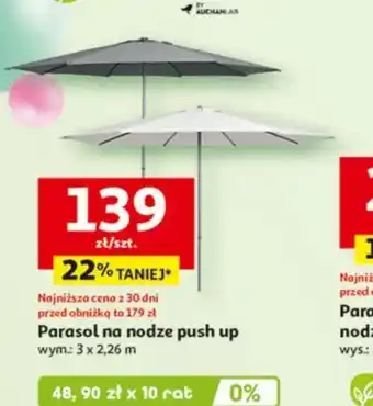 Auchan Parasol na nodze push up oferta