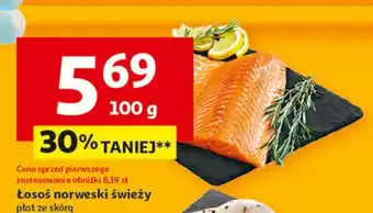 Auchan Łosoś norweski płat ze skórą oferta