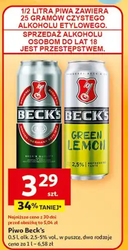 Auchan Piwo Beck's Green Lemon oferta