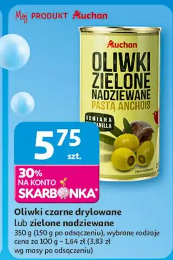 Auchan Oliwki zielone nadziewane pastą anchois Auchan oferta