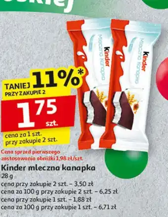 Auchan Baton Kinder Mleczna Kanapka oferta