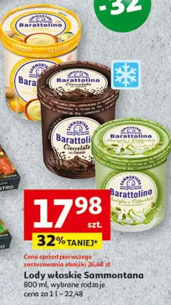 Auchan Lody pistacjowe Sammontana Barattolino oferta