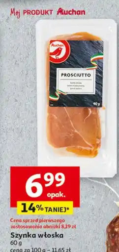 Auchan Szynka włoska prosciutto Auchan oferta