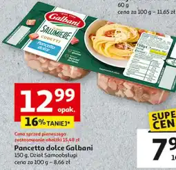 Auchan Boczek w kostce pancetta dolce Galbani oferta