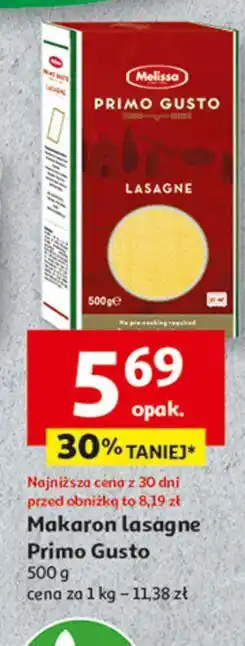 Auchan Makaron lasagne Melissa Primo Gusto oferta