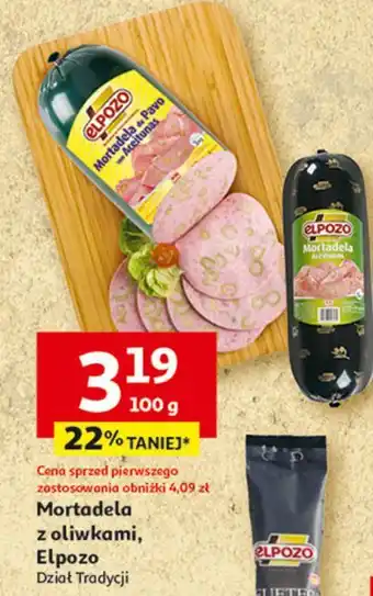 Auchan Mortadela z oliwkami za sposób hiszpański Elpozo oferta