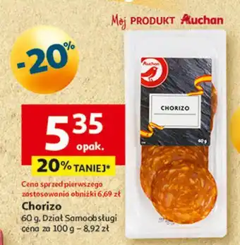 Auchan Kiełbasa chorizo w plasterkach Auchan oferta