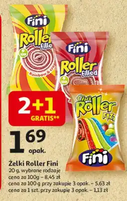 Auchan Pasek żelowy roller truskawka Fini oferta