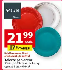 Auchan Talerze papierowe 23 cm Actuel oferta