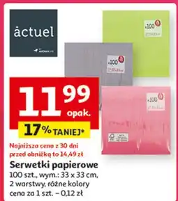 Auchan Serwetki 33 x cm Actuel oferta