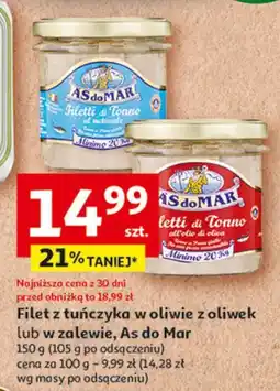 Auchan Filet z tuńczyka w zalewie As Do Mar oferta