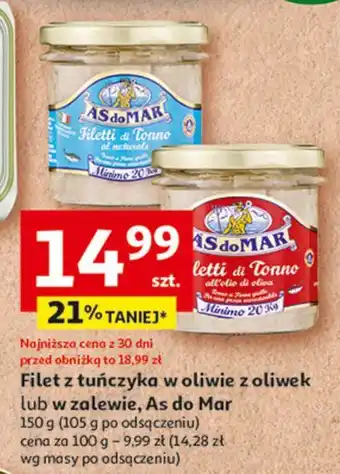 Auchan Filet z tuńczyka w zalewie As Do Mar oferta