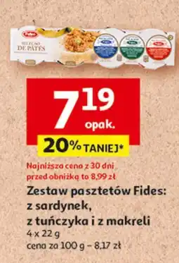 Auchan Pasty rybne sardynka + makrela tuńczyk Fides oferta