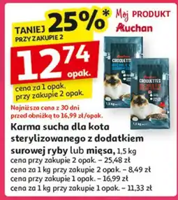 Auchan Karma dla kota sterylizowanego z dodatkiem mięsa Auchan oferta