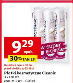 Auchan Płatki kosmetyczne pure effect okrągłe Cleanic oferta