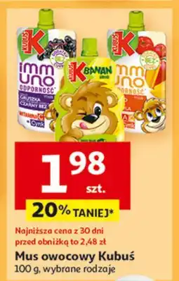 Auchan Mus banan-jabłko Kubuś oferta