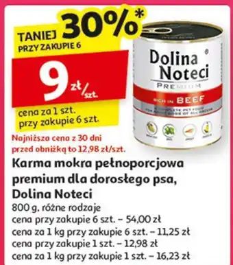 Auchan Karma dla dorosłych psów bogata w wołowinę Dolina Noteci oferta