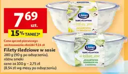 Auchan Śledź atlantycki w lekkim sosie jogurtowo koperkowym z ogórkiem Lisner oferta