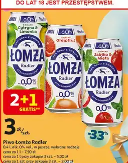 Auchan Piwo Łomża Radler Jabłko-Mięta oferta