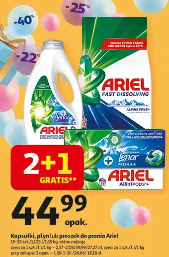 Auchan Kapsułki do prania Ariel 3 In 1 oferta