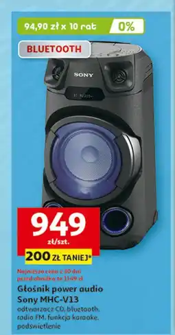 Auchan Głośniik high power audio mhc-v13 Sony oferta