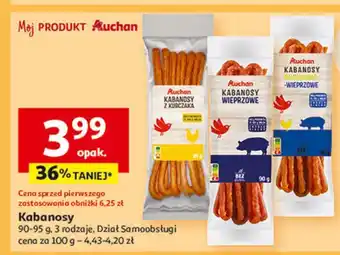 Auchan Kabanosy drobiowo- wieprzowe Auchan oferta