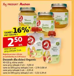 Auchan Deserek dla dzieci jabłko brzoskwinia banan Auchan Baby oferta