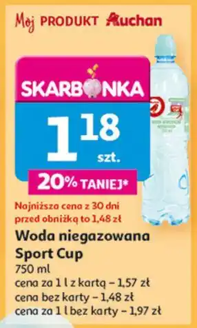 Auchan Woda niegazowana sport cup Auchan oferta