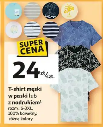 Auchan T-shirt męski z nadrukiem s-xxl Inextenso By Auchan oferta
