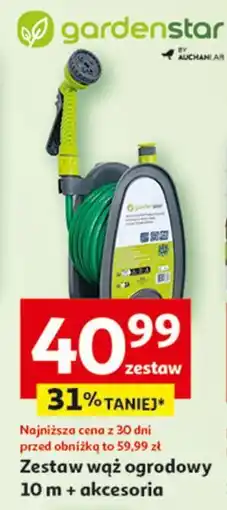 Auchan Wąż ogrodowy 10m ze stojakiem Garden Star oferta
