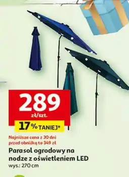 Auchan Parasol aluminiowy z oświetleniem led śr. 270 cm oferta