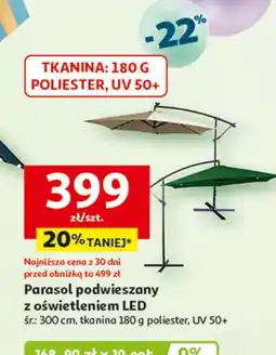 Auchan Parasol podwieszany z oświetleniem led 300 cm oferta