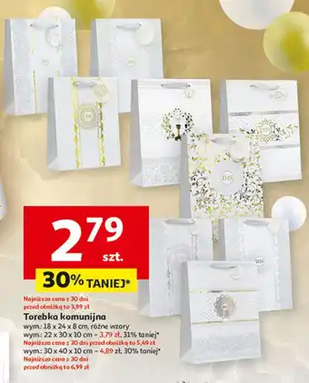 Auchan Torba prezentowa komunijna 30 x 40 10 cm Avanti oferta