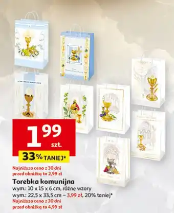 Auchan Torebka komunijna 22.5 x 33.5 cm oferta