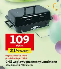 Auchan Grill węglowy przenośny 40 x 26 cm Landmann oferta