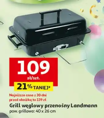 Auchan Grill węglowy przenośny 40 x 26 cm Landmann oferta
