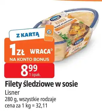 E.Leclerc Filety śledziowe w sosie grzybowym z kurkami Lisner oferta