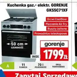Neopunkt Kuchenka gazowo-elektryczna Gorenje GKS5C71XF oferta
