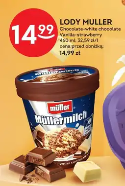 Żabka Lody muller chocolate-white chocolate vanilla-strawberry 460ml oferta