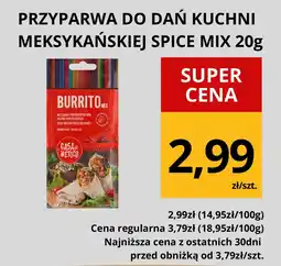 Supeco Przyprawa do dań kuchni meksykańskiej spice mix 20g Supeco oferta
